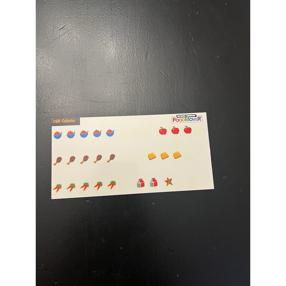Richard Simmons Food Mover Gold 1400 & 1600 Calories 1998 Vintage Food Tracker - Picture 6 of 12